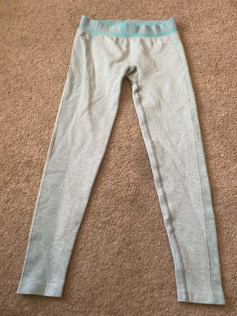 Gymshark Vital Seamless Leggings Size S Gray Mint Green Activewear